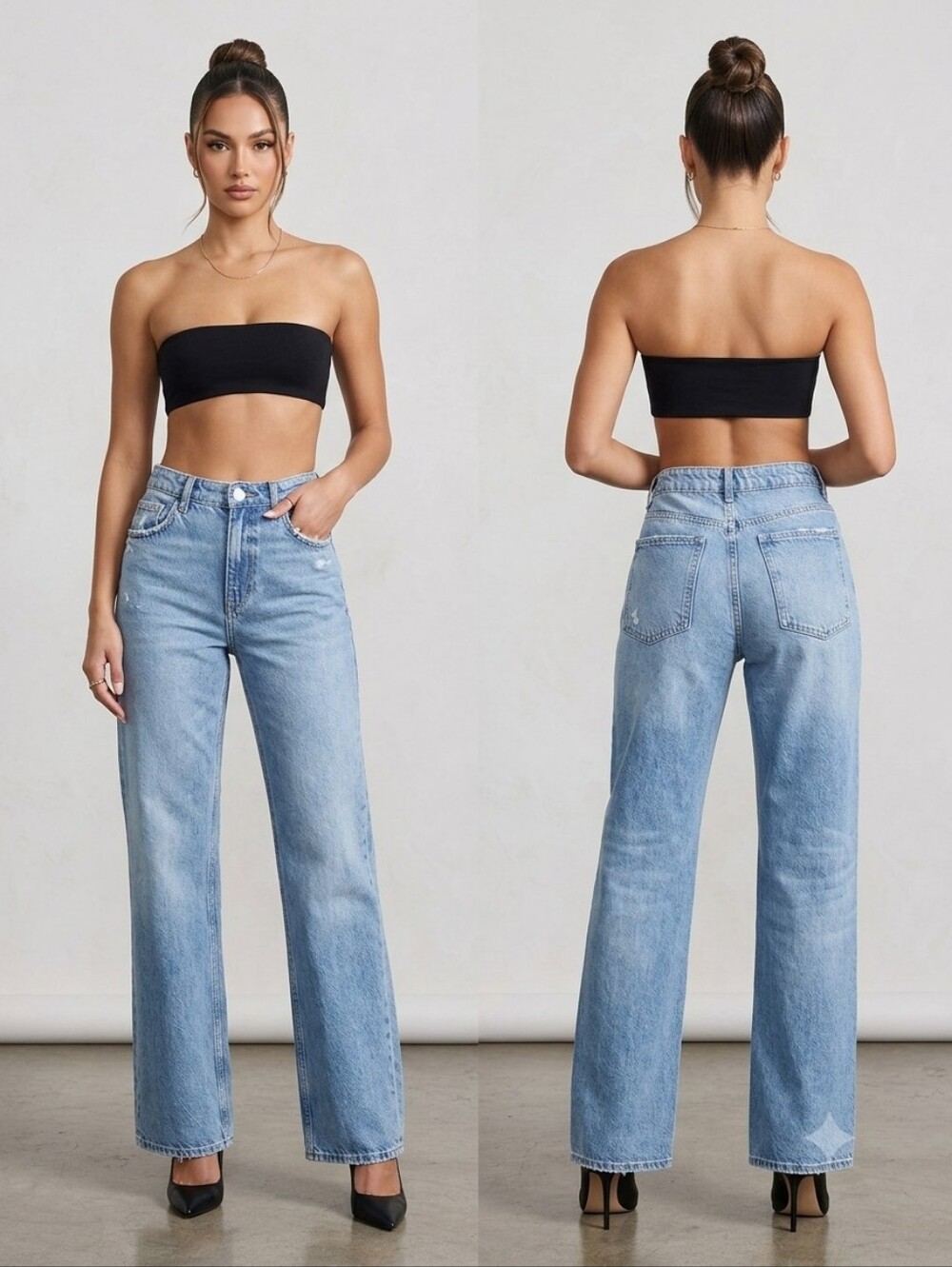 Zara Light Blue Straight-Leg‎ Women's Jeans Size 14
